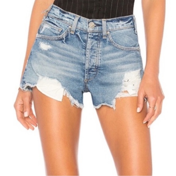 McGuire Denim Pants - McGuire Georgia May High Rise Distressed Jean Shorts size 28
